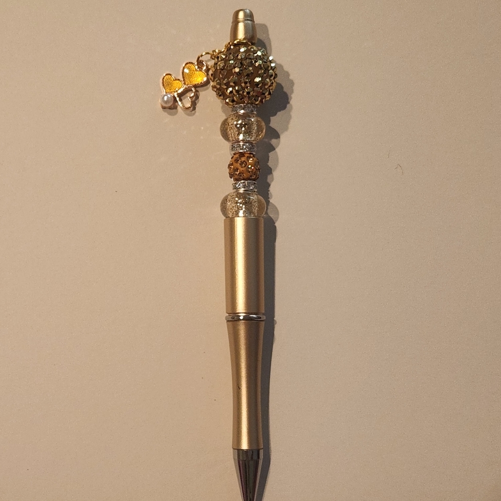 Gold Bling Pen with Charm
